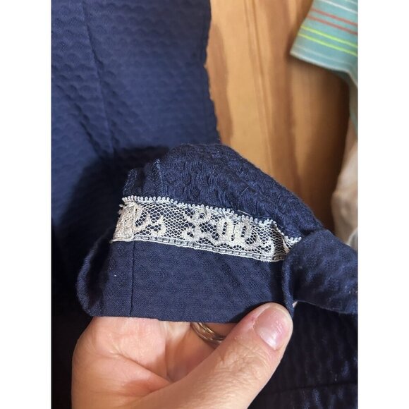 LILLY PULITZER VALLI SHIFT DRESS in True Navy Gold Silver Size 0 Metallic Preppy - Picture 9 of 11